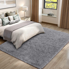 Hochflor Teppich in Grau 160x230cm - Modernes Flauschiges