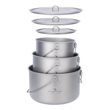 Titan Camping Kochset 1.3L/1.95L/2.9L Topf mit Deckel
