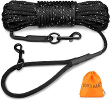 Reflektierende Schleppleine 10m Nylon mit Gepolstertem Griff Schwarz