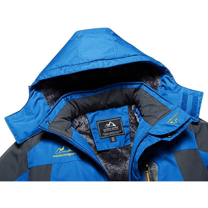 Herren Fleecejacke Winter Warm Skijacke Blau XXL