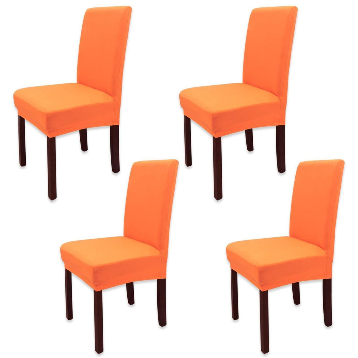 Esszimmer Stuhlhussen 4er Set – Abnehmbar & Elastisch Orange