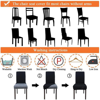 Esszimmer Stuhlhussen 4er Set – Abnehmbar & Elastisch Orange