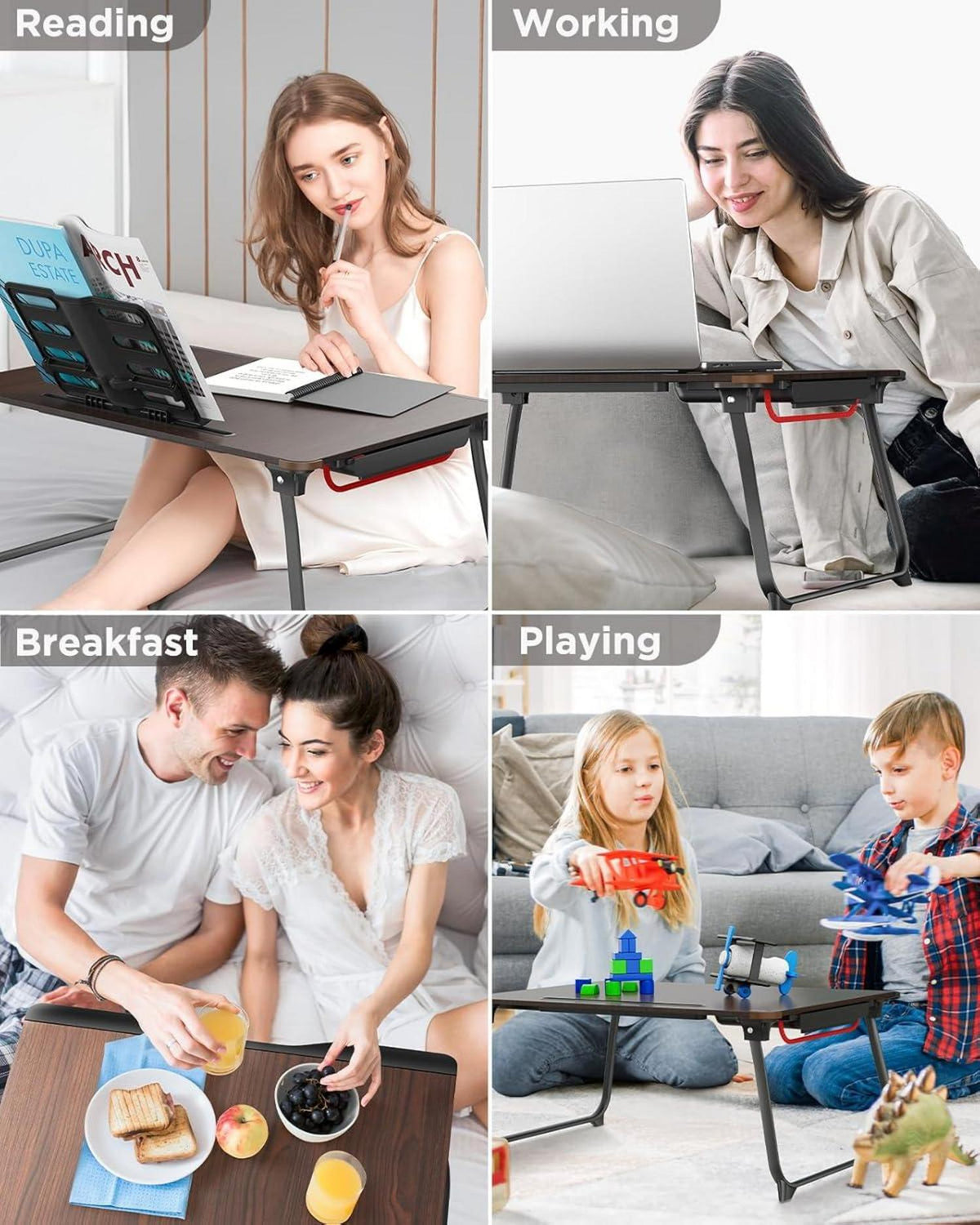 XXL Laptop Tisch klappbar Bett für Lernen Arbeiten Essen mit Schublade