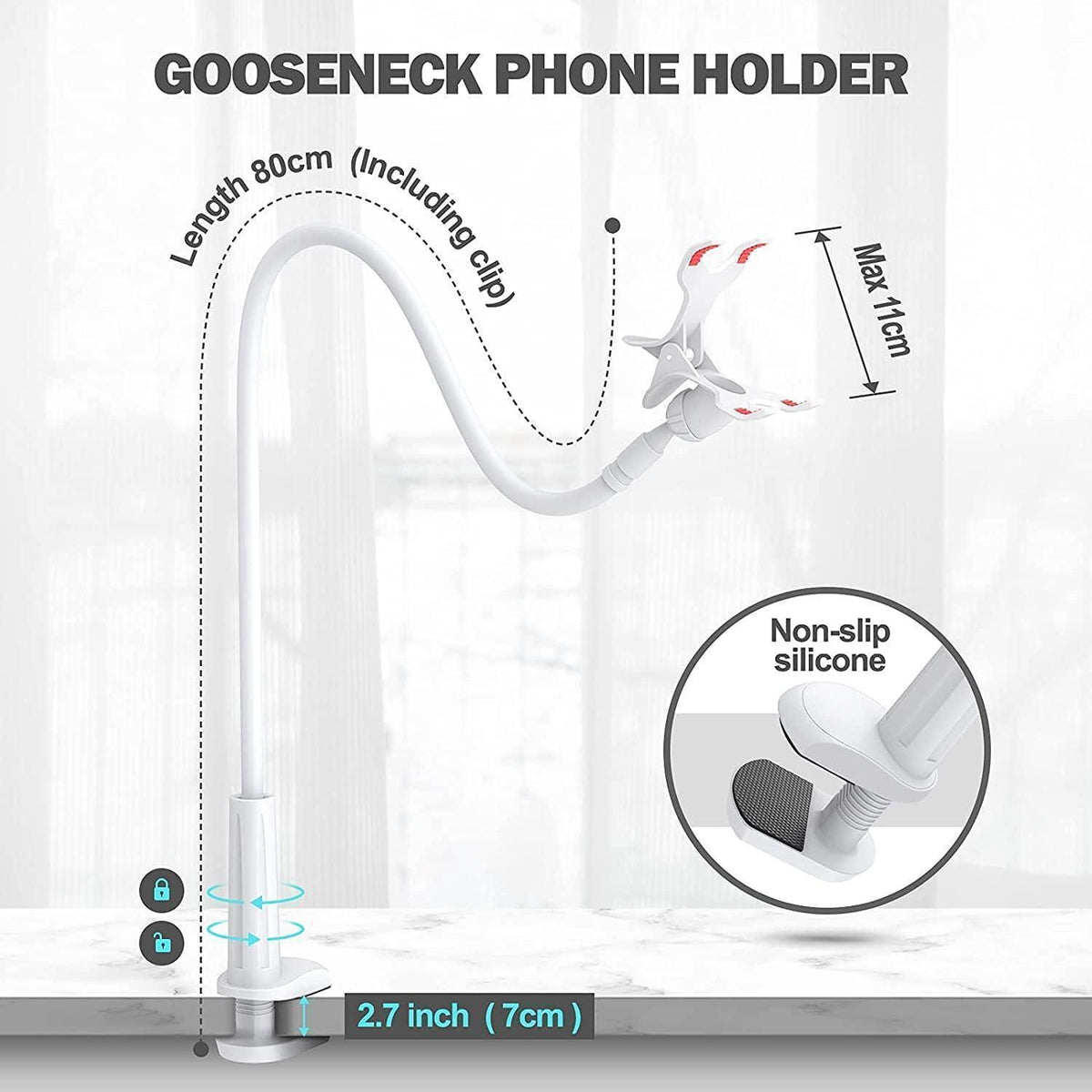 Flexibler Schwanenhals Handyhalter für Bett & Sofa
