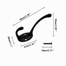 10x Kleiderhaken Schwarz Matt Vintage Wandhaken für Garderobe