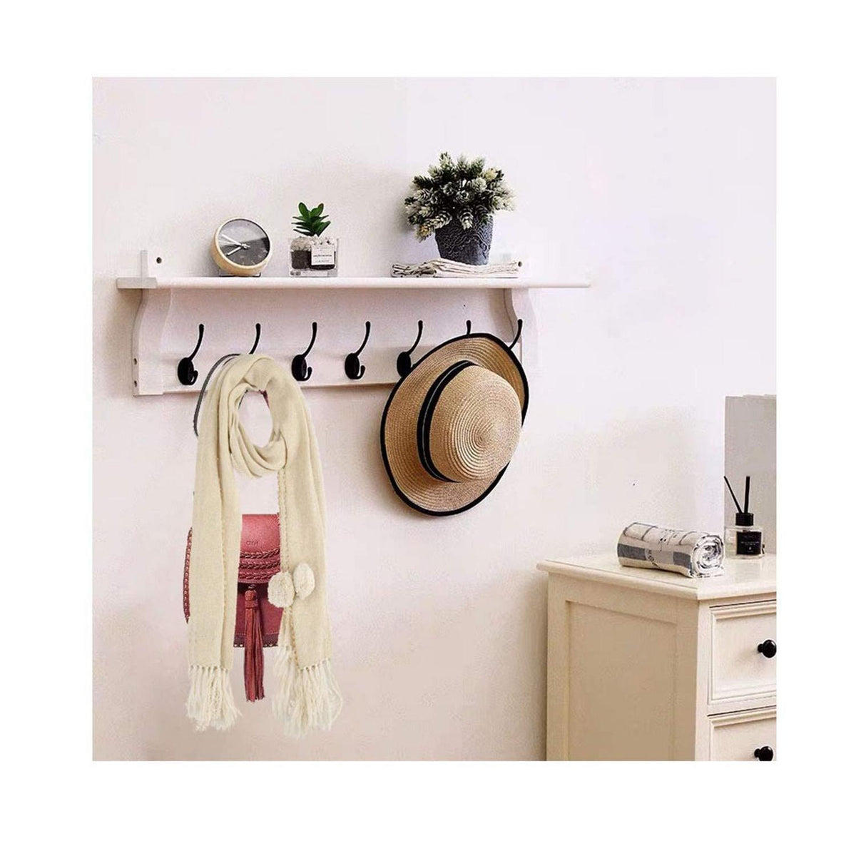 10x Kleiderhaken Schwarz Matt Vintage Wandhaken für Garderobe