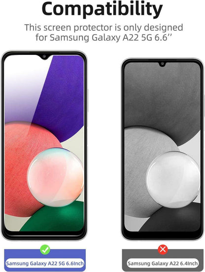2x NEW'C Panzer Schutz Glas Samsung Galaxy A22 5G 9H HD 0.33mmTransparent