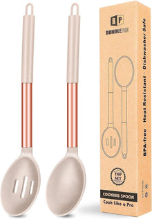 2er Set Silikon-Kochlöffel antihaftbeschichtet hitzebeständig