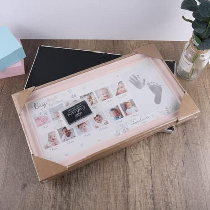 Baby Hand Fußabdruck Fotorahmen Stempelkissen Jubiläum Weiß