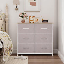Kommode mit 6 Stoffschubladen – Grau, 30x80x71,5 cm