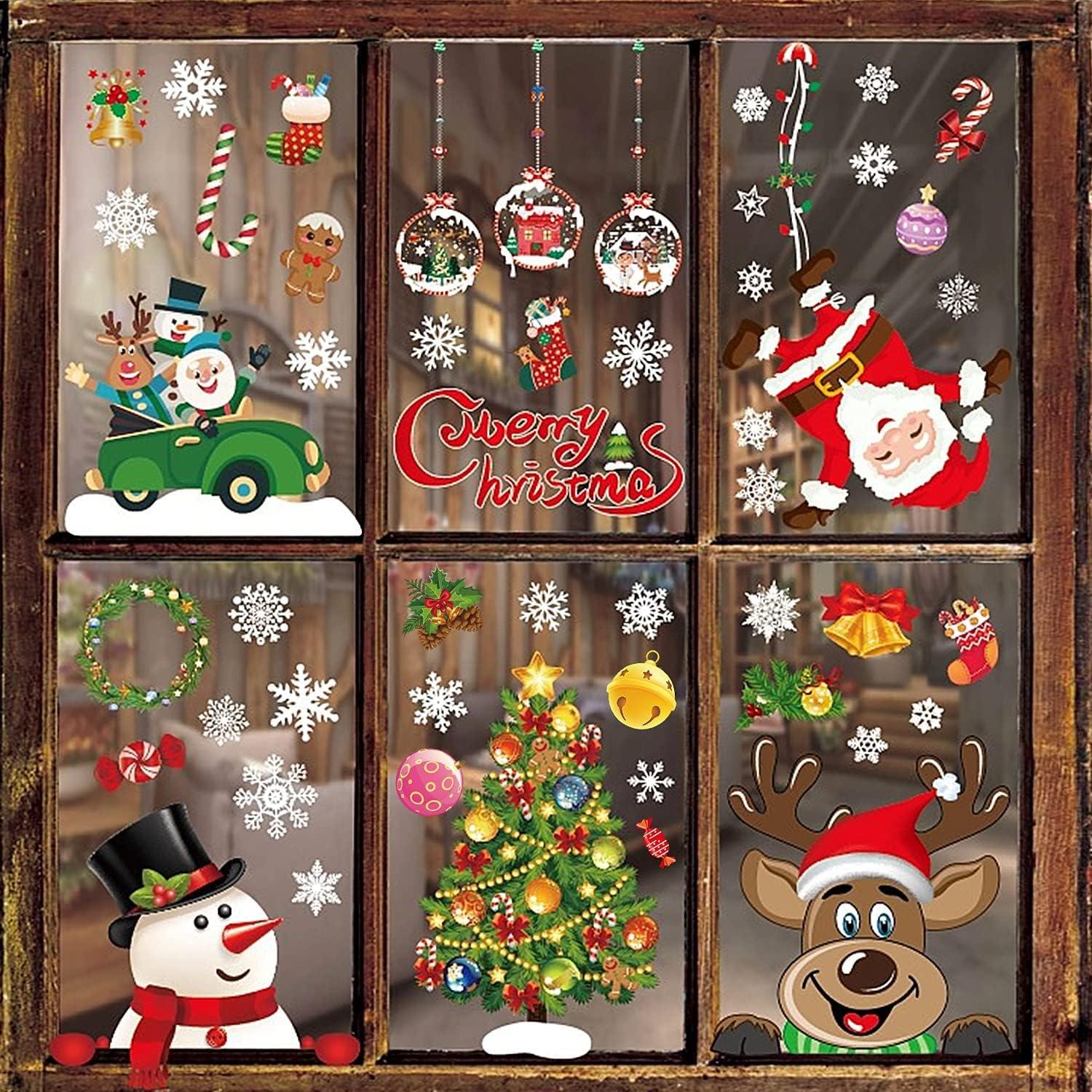 Weihnachtsfensterbilder Schneeflocken Fenstersticker 8 Blätter