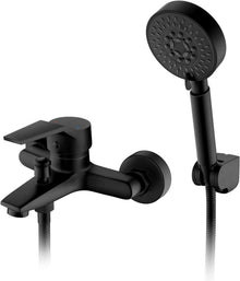 Duscharmatur Komplettset Schwarz mit Handbrause 5 Funktionen Auralum
