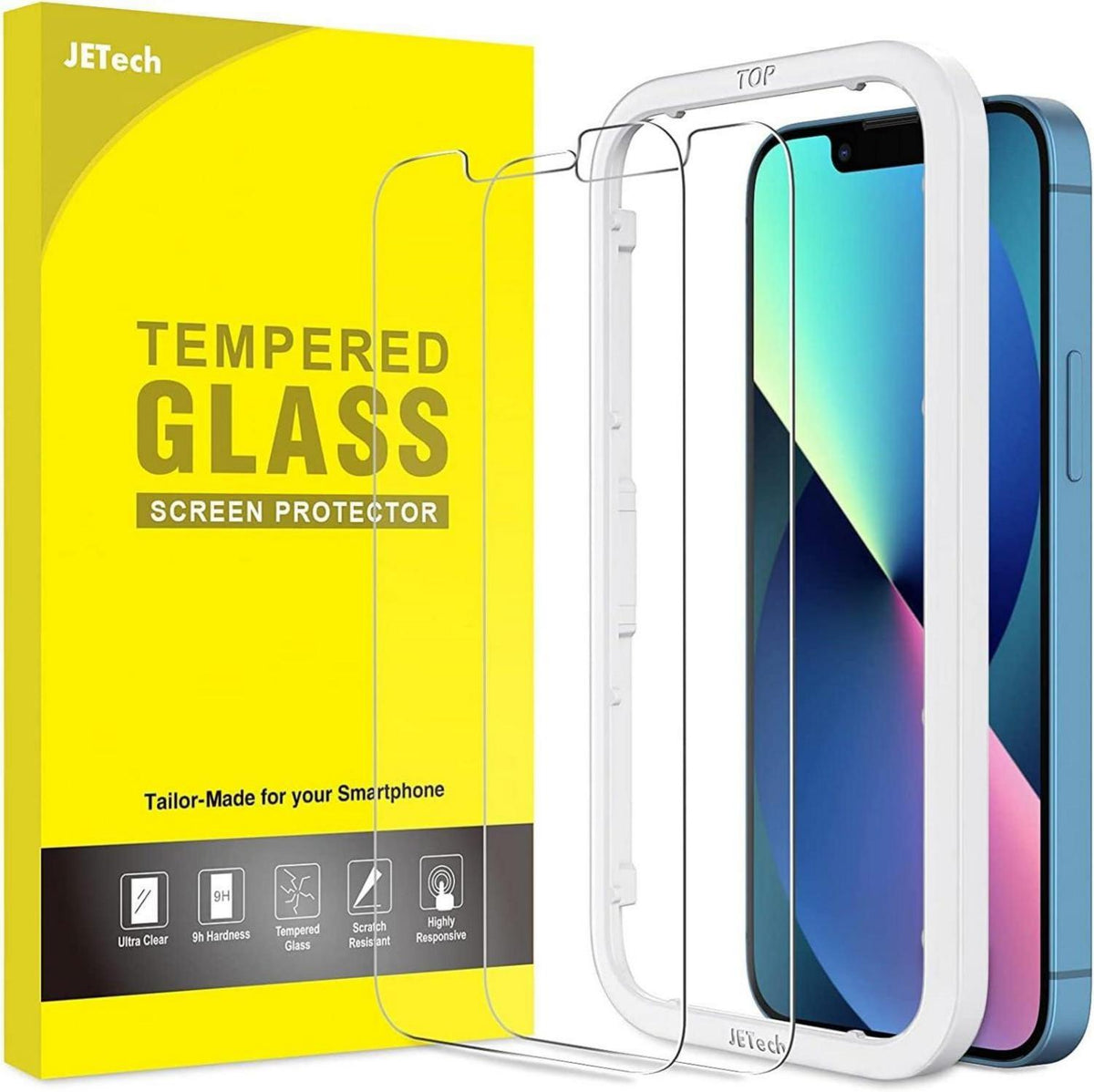 Schutzfolie für iPhone 13/13 Pro 6,1 Zoll Gehärtetes Glas 2 Stück