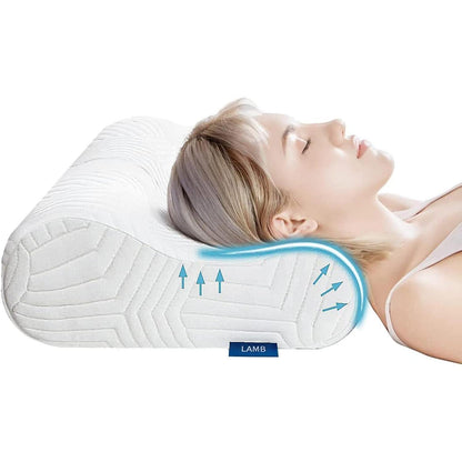 LAMB Nackenkissen Memory Foam 60x36x12 cm mit RUCO-BAC Bezug
