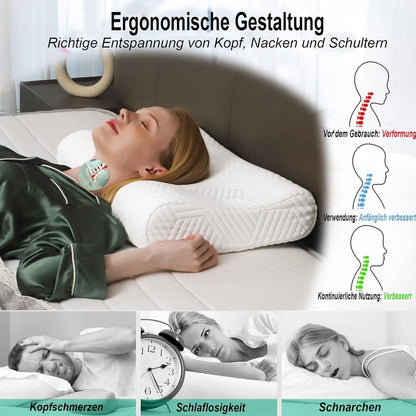 Orthopädisches Memory Foam Nackenstützkissen mit Bezug in