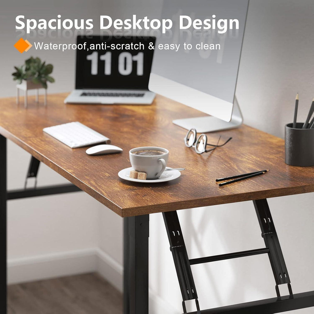 Klapptisch 100x60cm Retro/Schwarz - Moderner Schreibtisch für Home Office