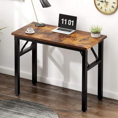 Klapptisch 80x40 cm, kein Aufbau, Home Office Schreibtisch Grau/Schwarz