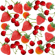 Künstliche Erdbeer- und Kirsch-Dekoration 32-teiliges Set