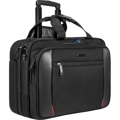 EMPSIGN Business Trolley Laptoptasche mit Rollen 17,3 Zoll