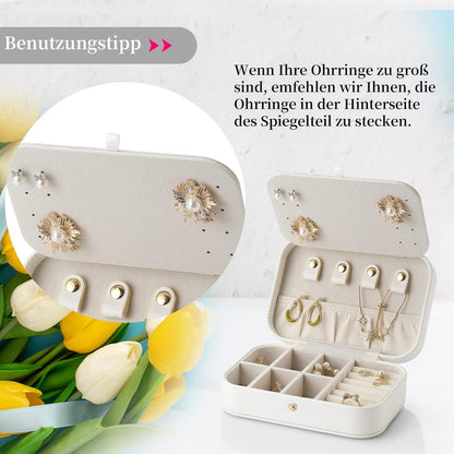 Schmuckkästchen Reise Spiegel Vintage Mädchen Leder Grün Standort