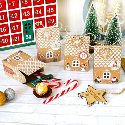 DIY Adventskalender Häuser 24 Stk. zum Befüllen Schwarz