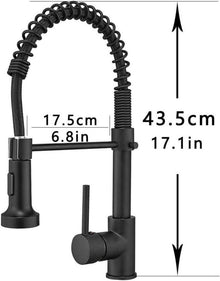 Niederdruck Armatur Schwarz 360° Drehbar mit Brause für