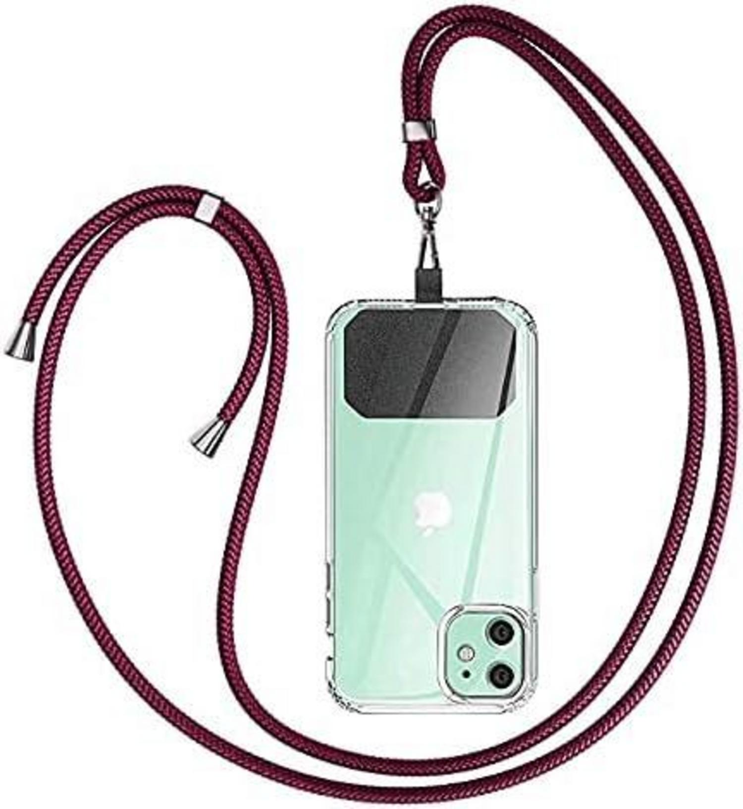 Handykette zum Umhängen – Universal für jedes Smartphone Weinrot