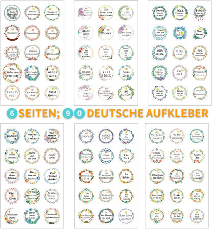 40x Kraftpapiertüten Braun mit 90 Aufklebern - Geschenktüten Papier