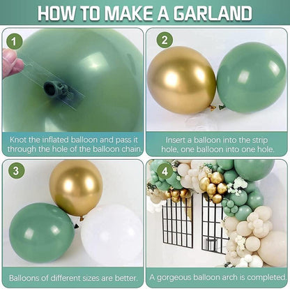 Hochwertige Avocado Grün Ballon Girlande Set 102 Stück