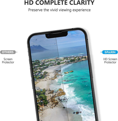 SPARIN Schutzfolie für iPhone 13 6,1 Zoll, 3 Stück Displayschutz Kameraschutz 9H
