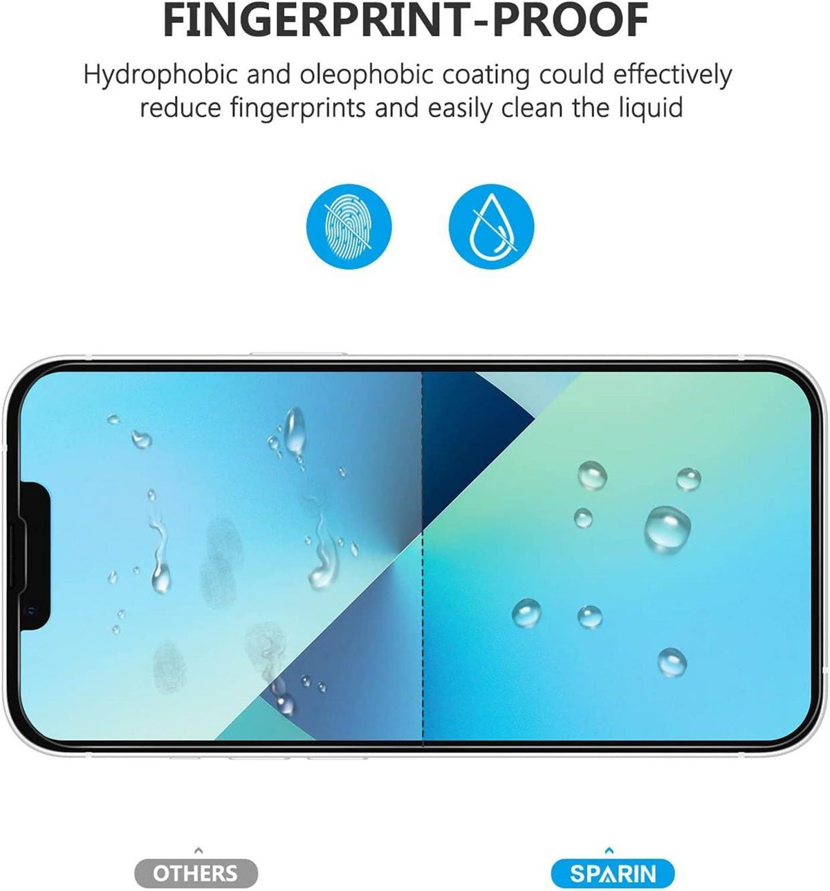 SPARIN Schutzfolie für iPhone 13 6,1 Zoll, 3 Displayschutz + 2 Kameraschutz, 9H Hartglas