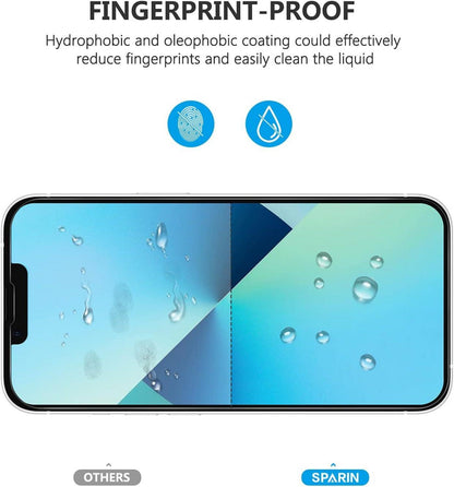 SPARIN Schutzfolie für iPhone 13 6,1 Zoll, 3 Displayschutz + 2 Kameraschutz, 9H Hartglas