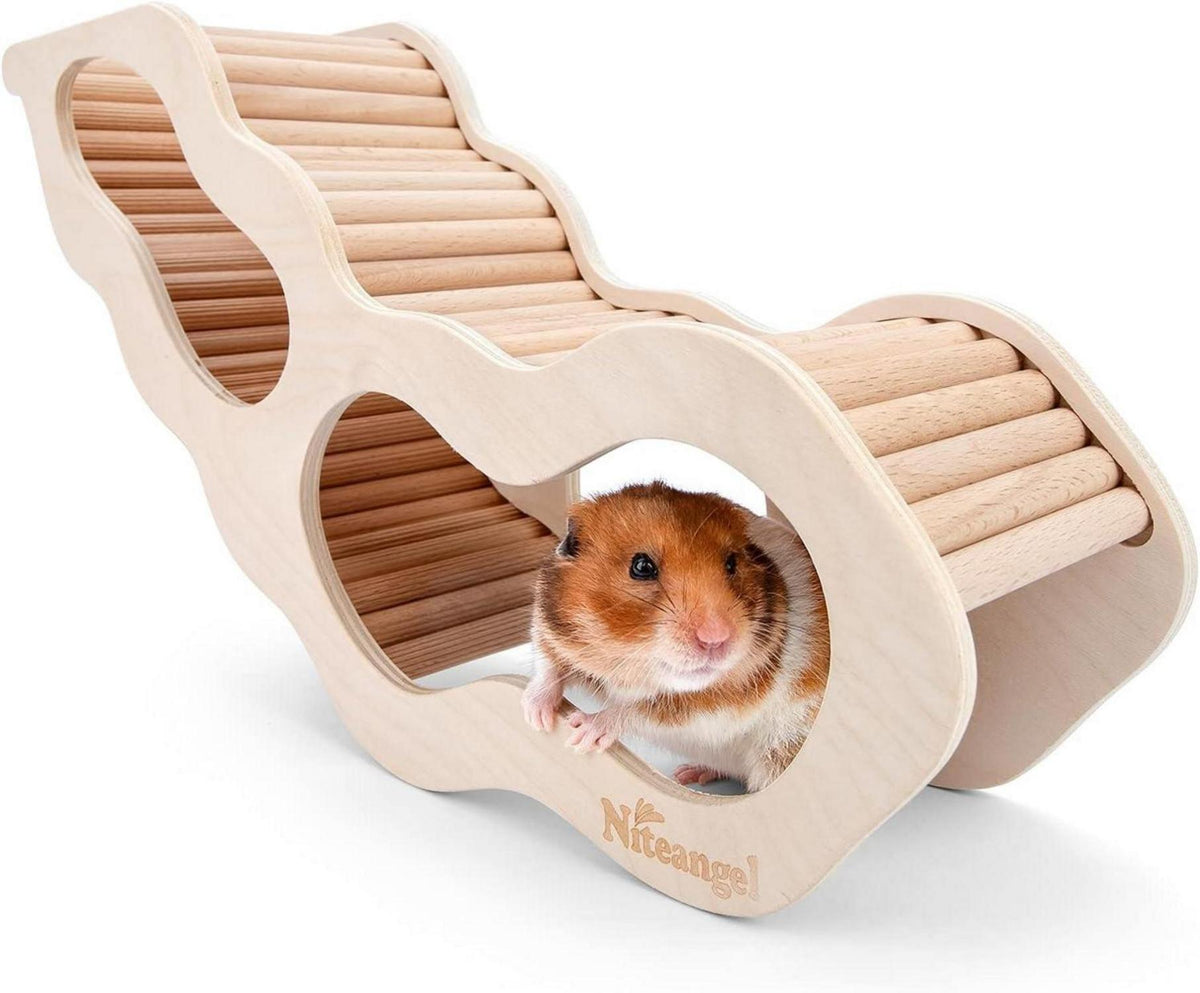 Kleintierhaus mit Kletterleiter und Tunnelöffnung