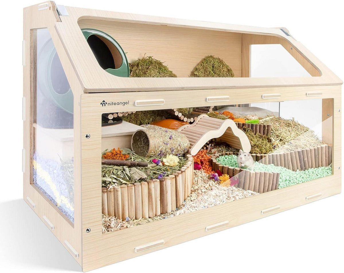 Niteangel Vista Hamsterkäfig schräge Öffnung MDF Aspen