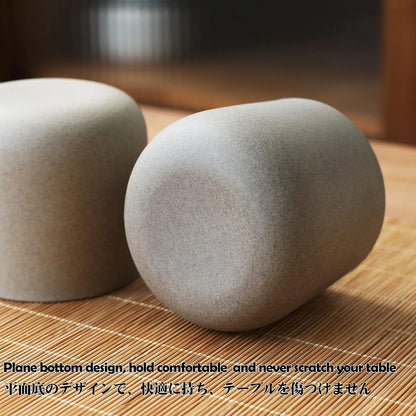 Japanische Keramik Teetassen Set 205ml Dunkelgrau 4er-Pack