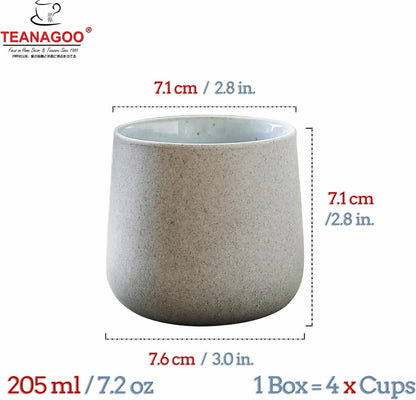 Japanische Teetassen Keramik Dunkelgrau 205ml Tee Set 4