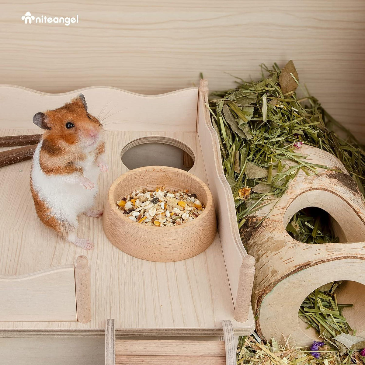 Holz Hamster-Futternapf 7,9 cm – Kleintier-Futterschale