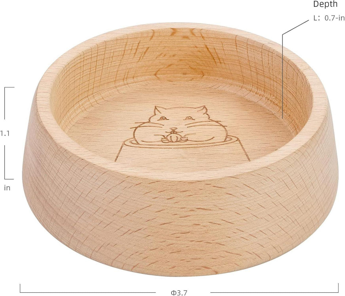 Kleintier Futternapf aus Buchenholz 7,9cm - Hammy Muster - für