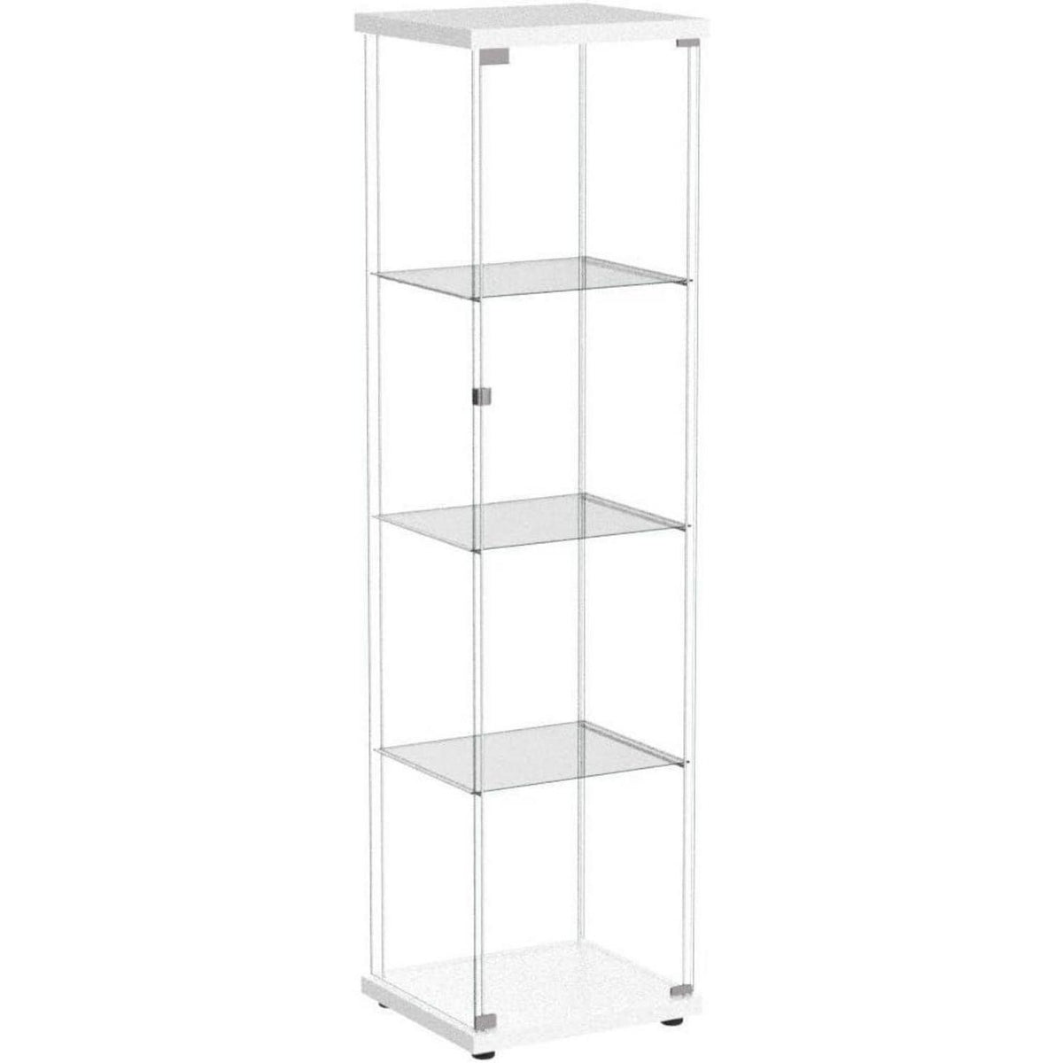 Standvitrine Weiß mit 4 Böden – Glasvitrine für Sammlerstücke