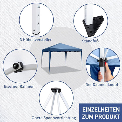 3x3 Faltpavillon – Wasserdichtes Partyzelt für Garten & Camping