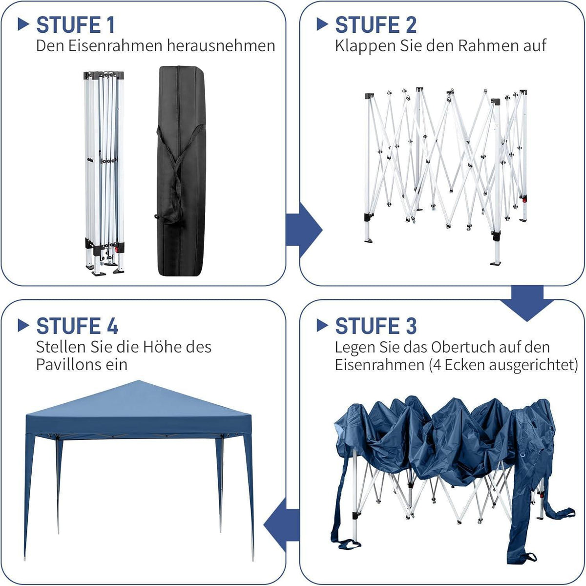 3x3 Faltpavillon – Wasserdichtes Partyzelt für Garten & Camping
