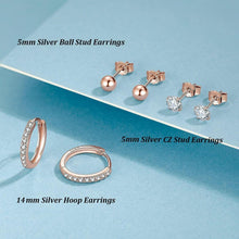 Josfeva Damen Silber Ohrstecker Creolen Set, 925 Sterling