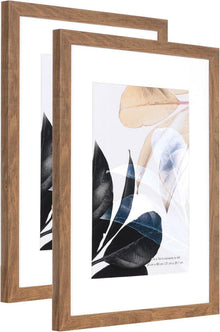 Bilderrahmen Echtholz Plexiglas Posterrahmen 2er Set 30x40 cm