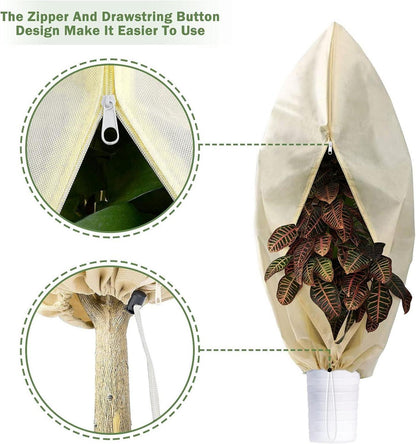 Winter Plant Protection Bag Thick XXL 120x180 cm Beige