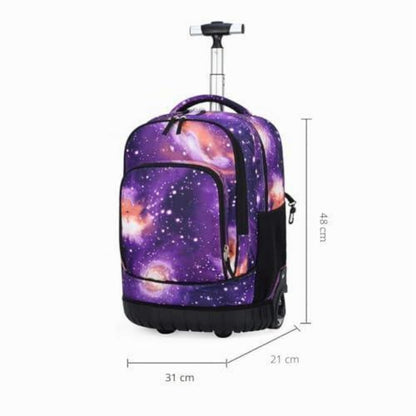 Trolley Rucksack Sternenviolett – Multifunktionaler Schulrucksack für Jungen & Mädchen