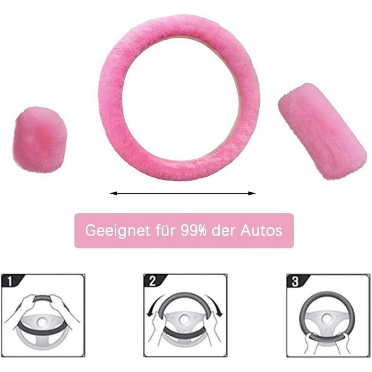 Plüsch Lenkradhülle 3er Set – Winter Komfort für Ihr Auto