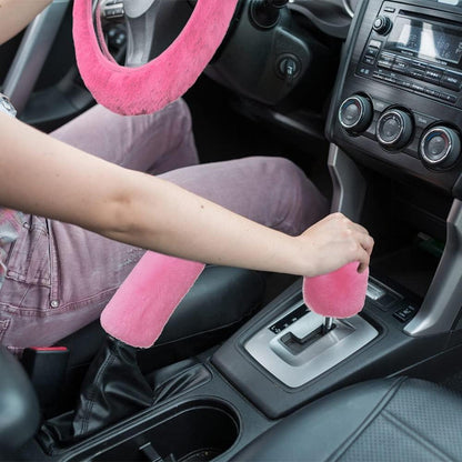 Plüsch Lenkradhülle 3er Set – Winter Komfort für Ihr Auto