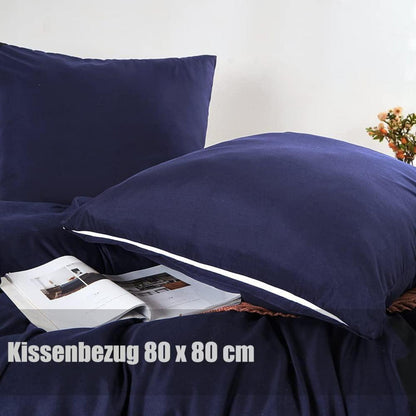 Soifox Bettwäsche 200x220 Marineblau Set Mikrofaser