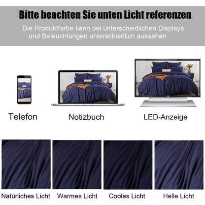 Soifox Bettwäsche 200x220 Marineblau Set Mikrofaser