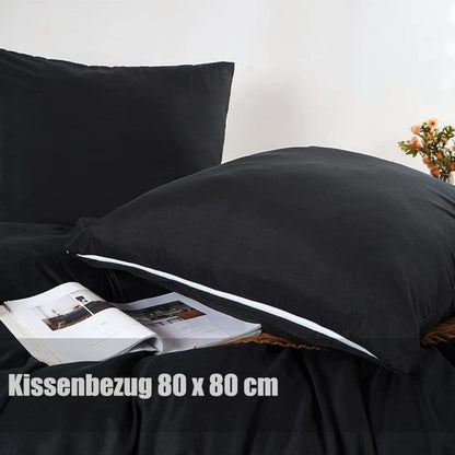 Schwarze Mikrofaser Bettwäsche 200x200 cm - Knitterfreies